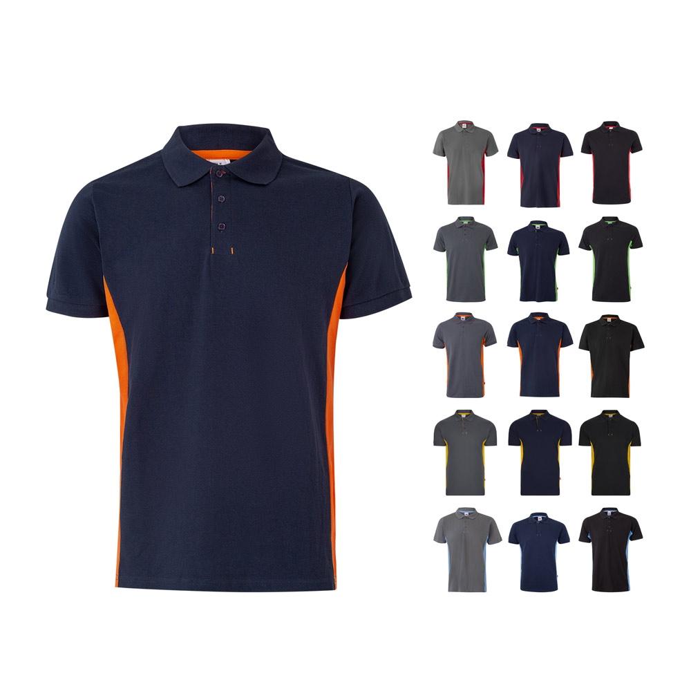 VL SUPAY. Tricou polo piqué bicolor (180g/m²), cu mânecă scurtă, din bumbac (60%) și poliester (40%) Albastru Roșu 3XL
