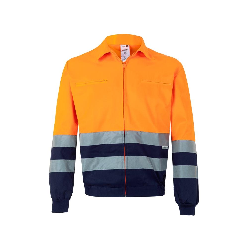 VL NEPTUNE. Jachetă twill bicolor (210g/m²) din poliester (80%) și bumbac (20%) Albastru Portocaliu