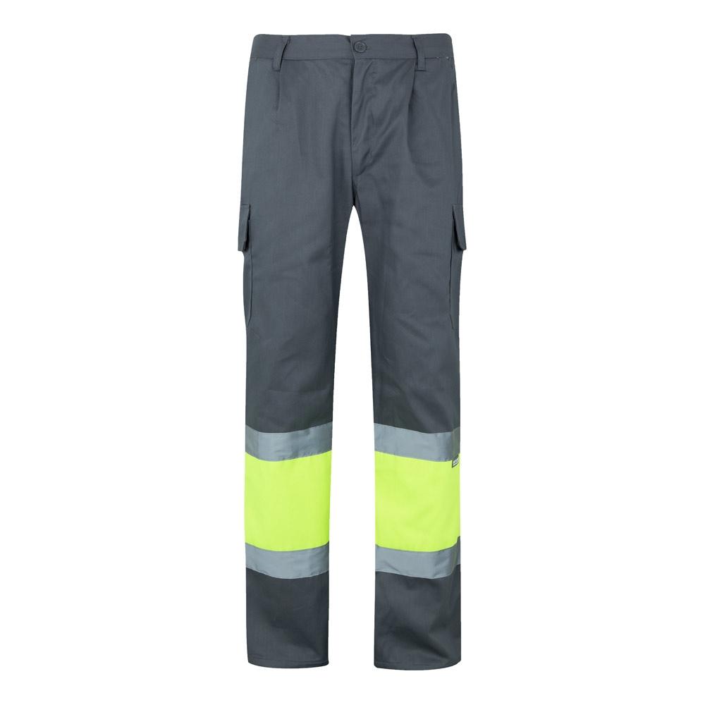 VL ATHENA. Pantaloni din twill în două tonuri (210g/m²), căptușiți, cu mai multe buzunare, din bumbac (20%) și poliester (80%) Gri Galben