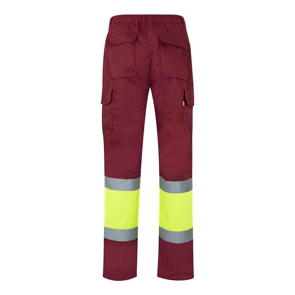VL ATHENA. Pantaloni din twill în două tonuri (210g/m²), căptușiți, cu mai multe buzunare, din bumbac (20%) și poliester (80%) Burgundia Galben L