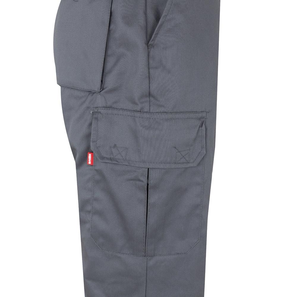 VL POSEIDON. Pantaloni din twill bicolor cu buzunare multiple (210 g/m²), din bumbac (20%) și poliester (80%) Gri Portocaliu XXL