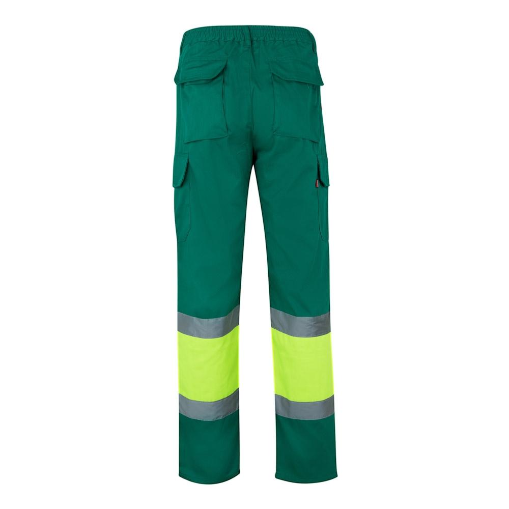 VL POSEIDON LARGE. Pantaloni din twill cu buzunare multiple în două tonuri (210g/m²), din bumbac (20%) și poliester (80%) Verde Galben 5XL