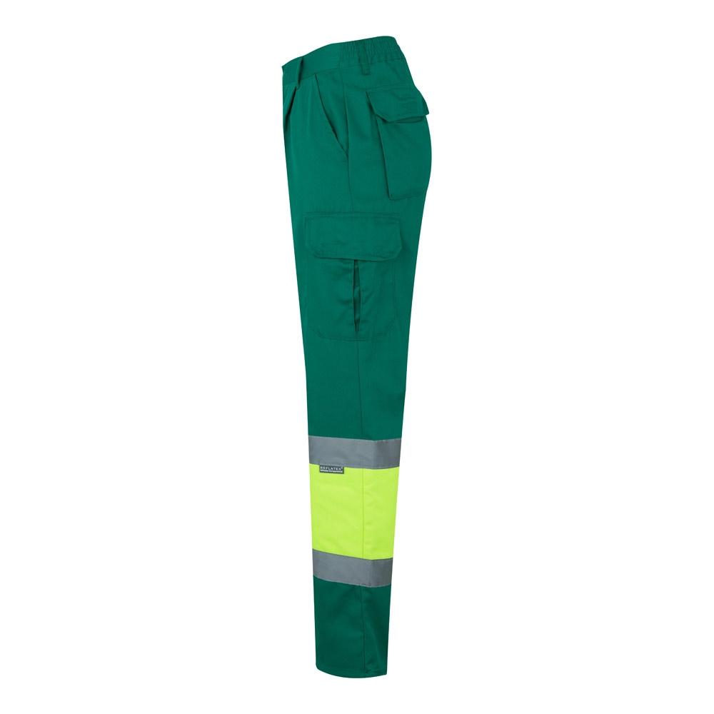 VL POSEIDON LARGE. Pantaloni din twill cu buzunare multiple în două tonuri (210g/m²), din bumbac (20%) și poliester (80%) Verde Galben 5XL