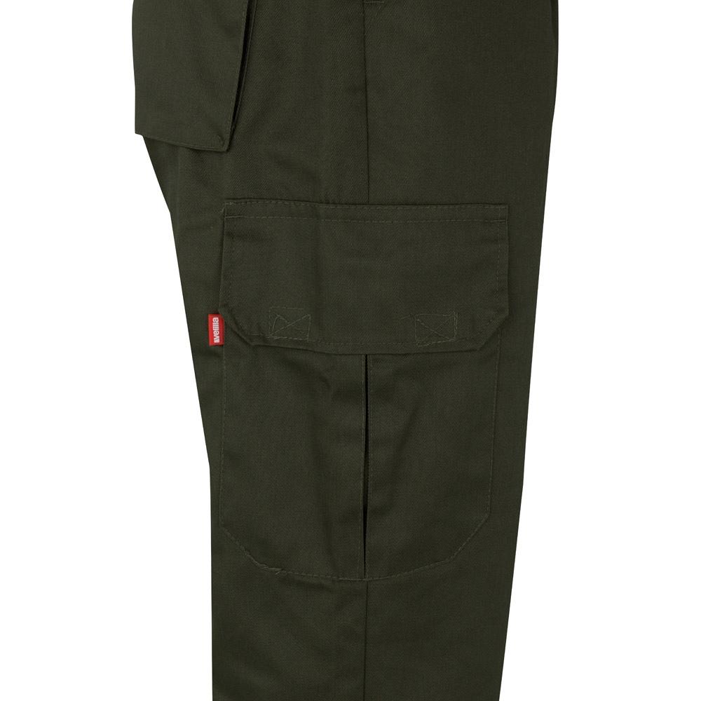 VL POSEIDON LARGE. Pantaloni din twill cu buzunare multiple în două tonuri (210g/m²), din bumbac (20%) și poliester (80%) Verde armată Galben 4XL