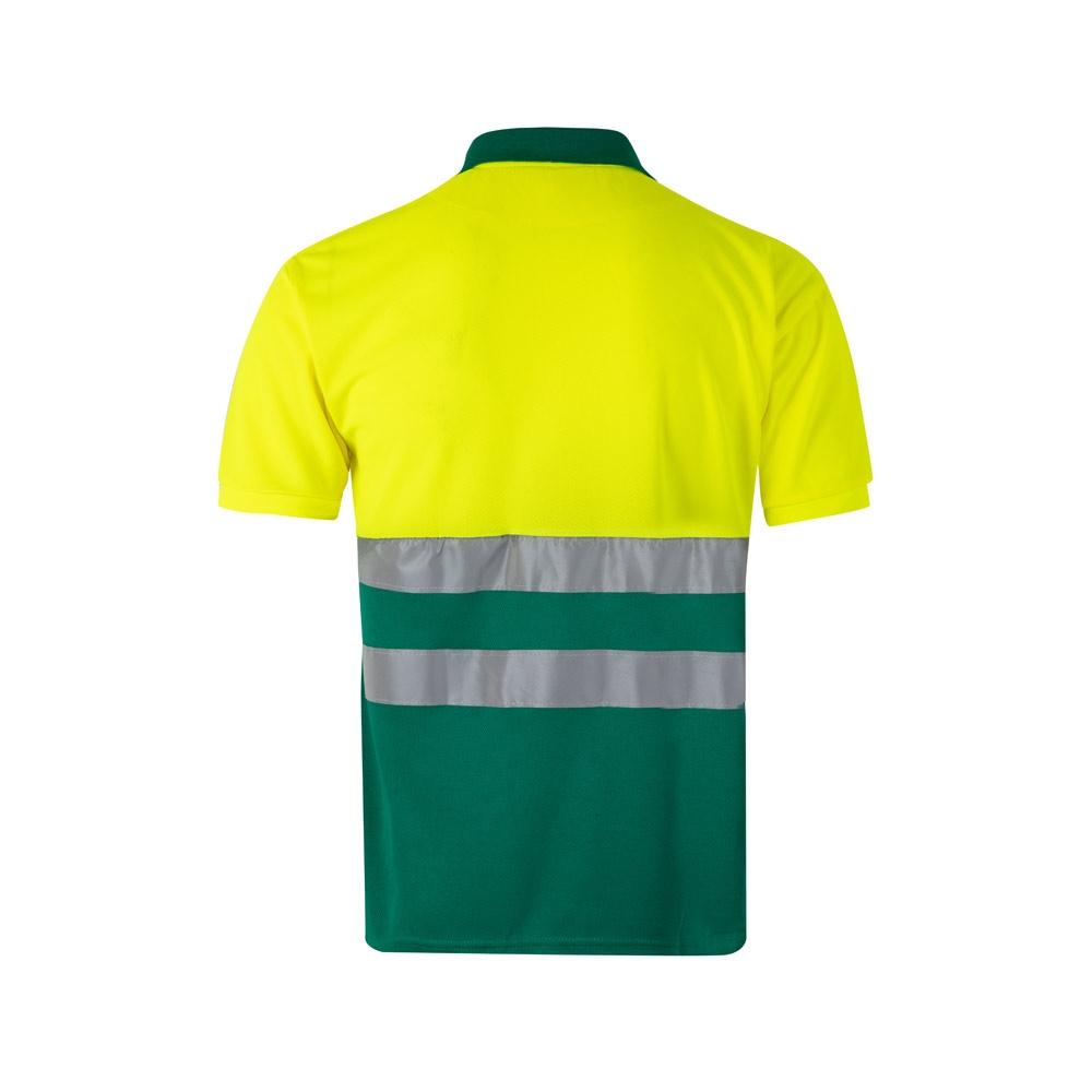 VL CUPID. Tricou polo bicolor bird-eye (160g/m²) cu mâneci scurte, din poliester (100%) Verde Galben 3XL
