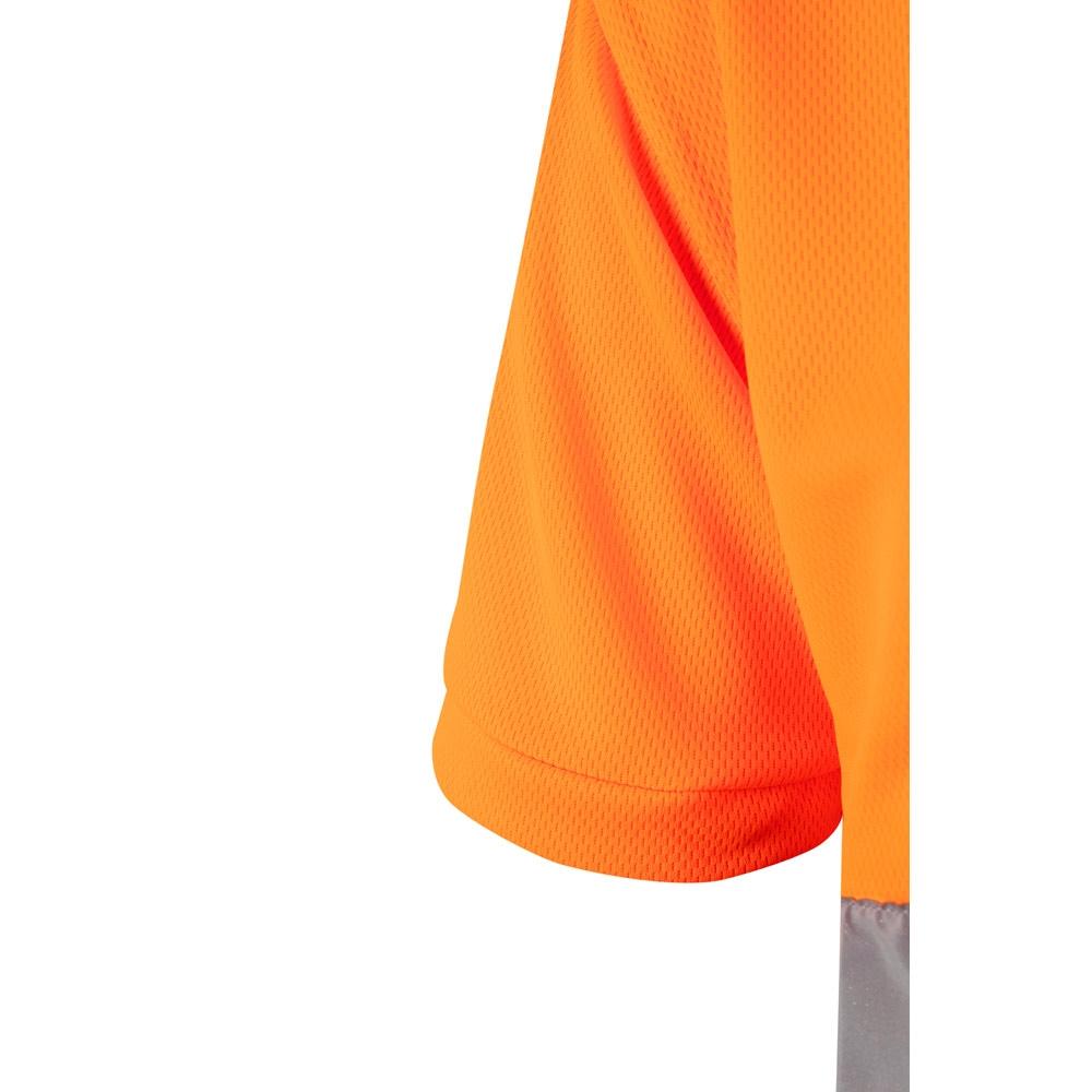 VL CUPID. Tricou polo bicolor bird-eye (160g/m²) cu mâneci scurte, din poliester (100%) Albastru Portocaliu L