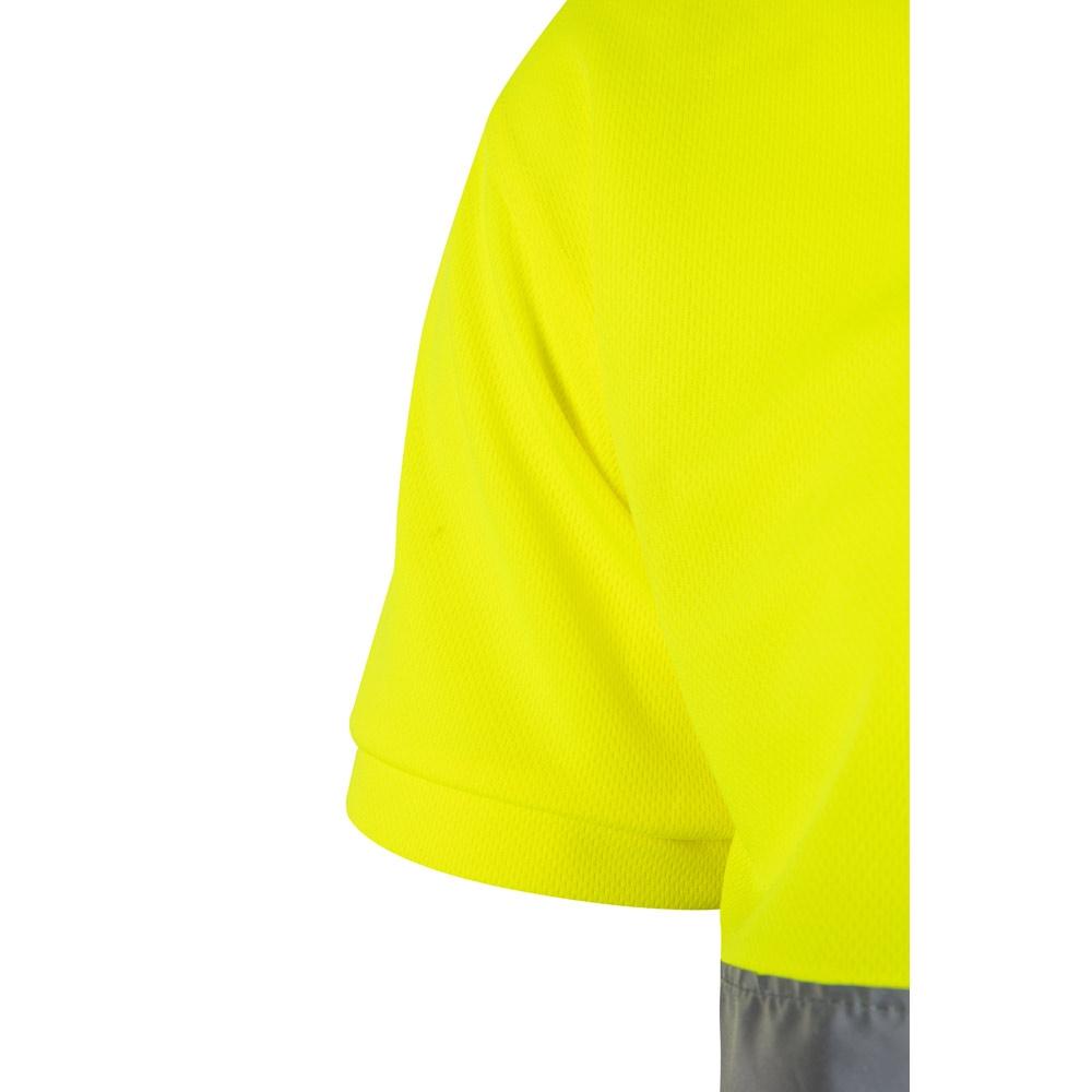 VL CUPID LARGE. Tricou polo bicolor bird-eye (160g/m²) cu mâneci scurte, din poliester (100%) Negru Galben 5XL