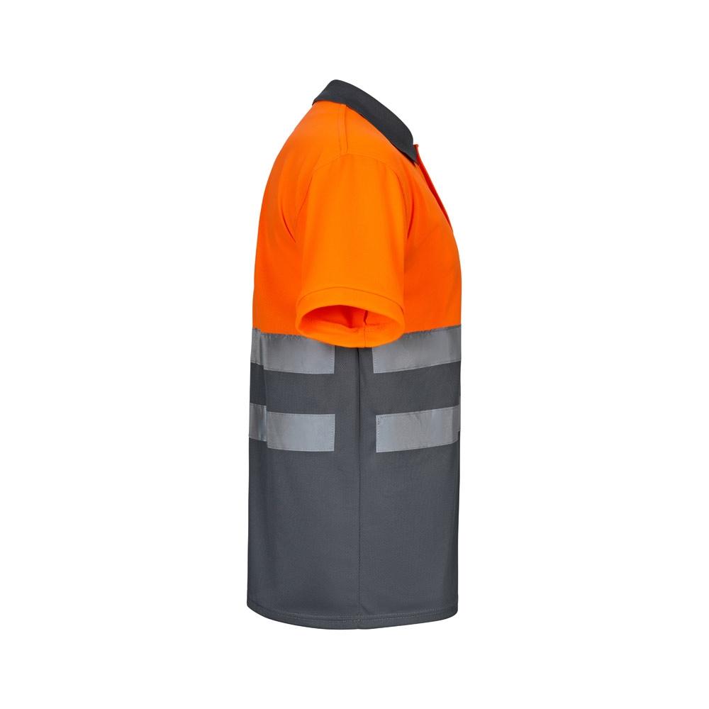 VL CUPID LARGE. Tricou polo bicolor bird-eye (160g/m²) cu mâneci scurte, din poliester (100%) Gri Portocaliu 4XL