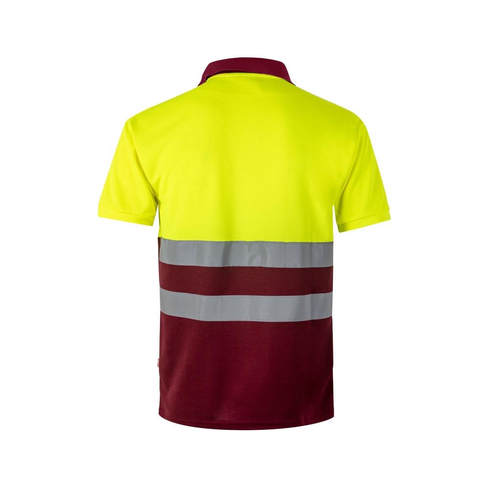VL CUPID LARGE. Tricou polo bicolor bird-eye (160g/m²) cu mâneci scurte, din poliester (100%) Burgundia Galben 4XL