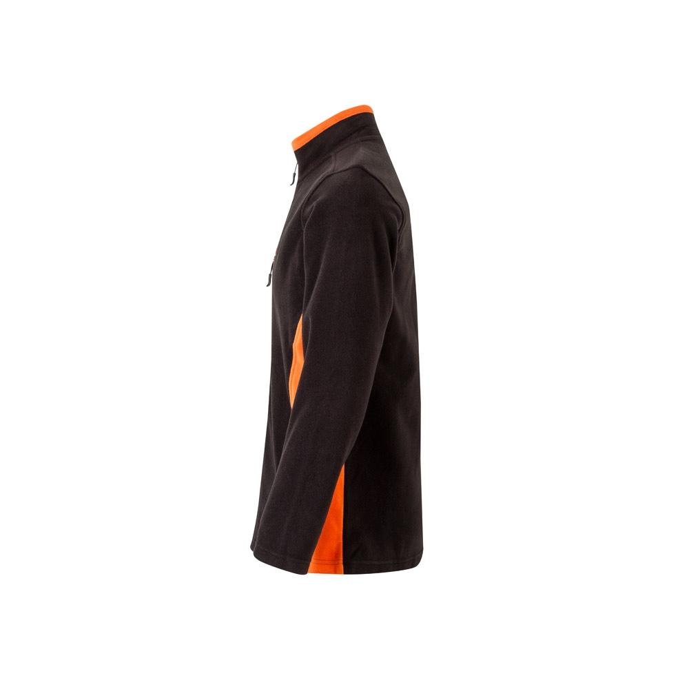 VL GERAS. Jachetă fleece bicoloră (220g/m²) din poliester (100%) Negru Portocaliu L