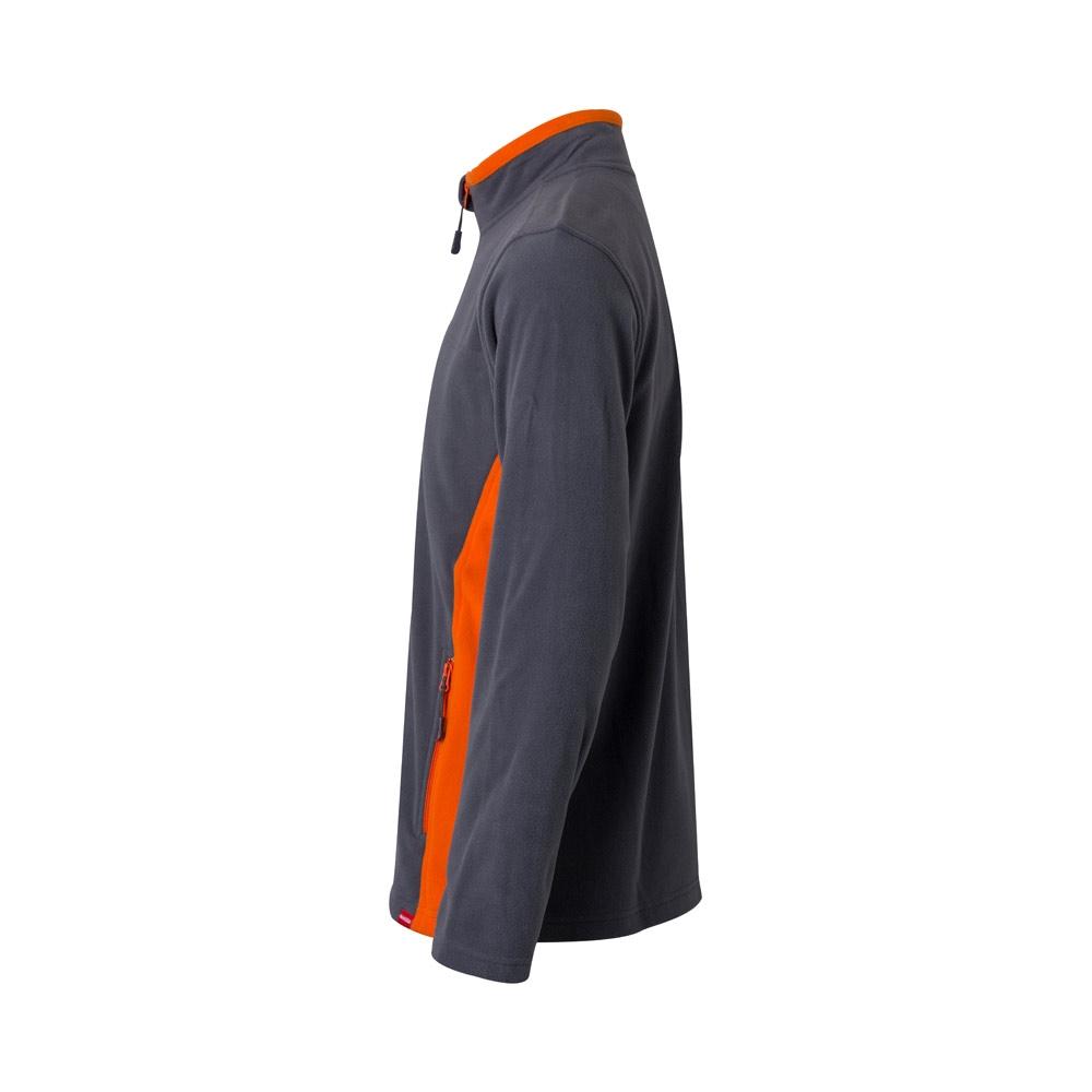 VL GERAS. Jachetă fleece bicoloră (220g/m²) din poliester (100%) Gri Portocaliu XL