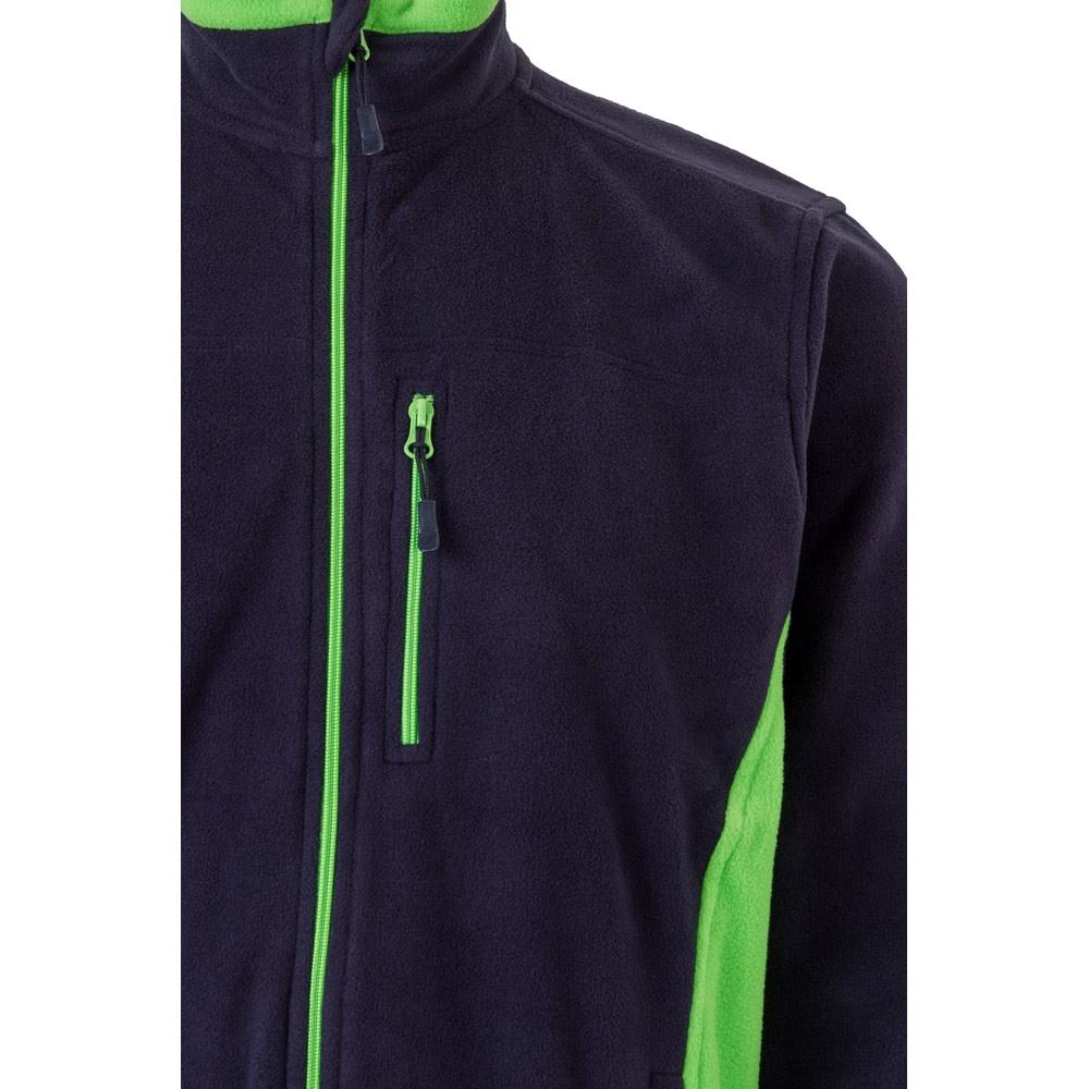 VL GERAS. Jachetă fleece bicoloră (220g/m²) din poliester (100%) Albastru Verde M