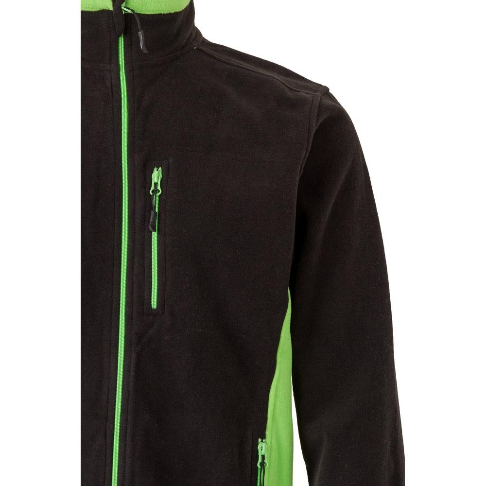 VL GERAS. Jachetă fleece bicoloră (220g/m²) din poliester (100%) Negru Verde M