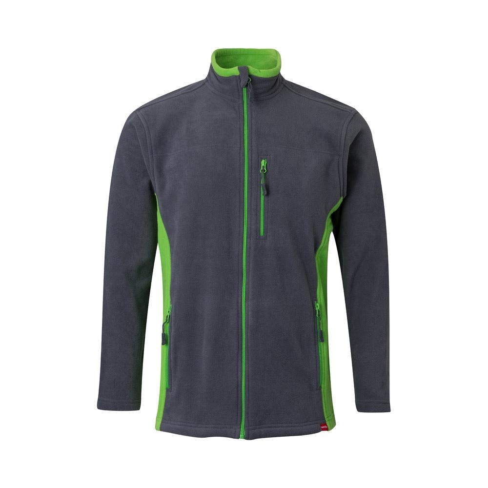 VL GERAS. Jachetă fleece bicoloră (220g/m²) din poliester (100%) Gri Verde XS