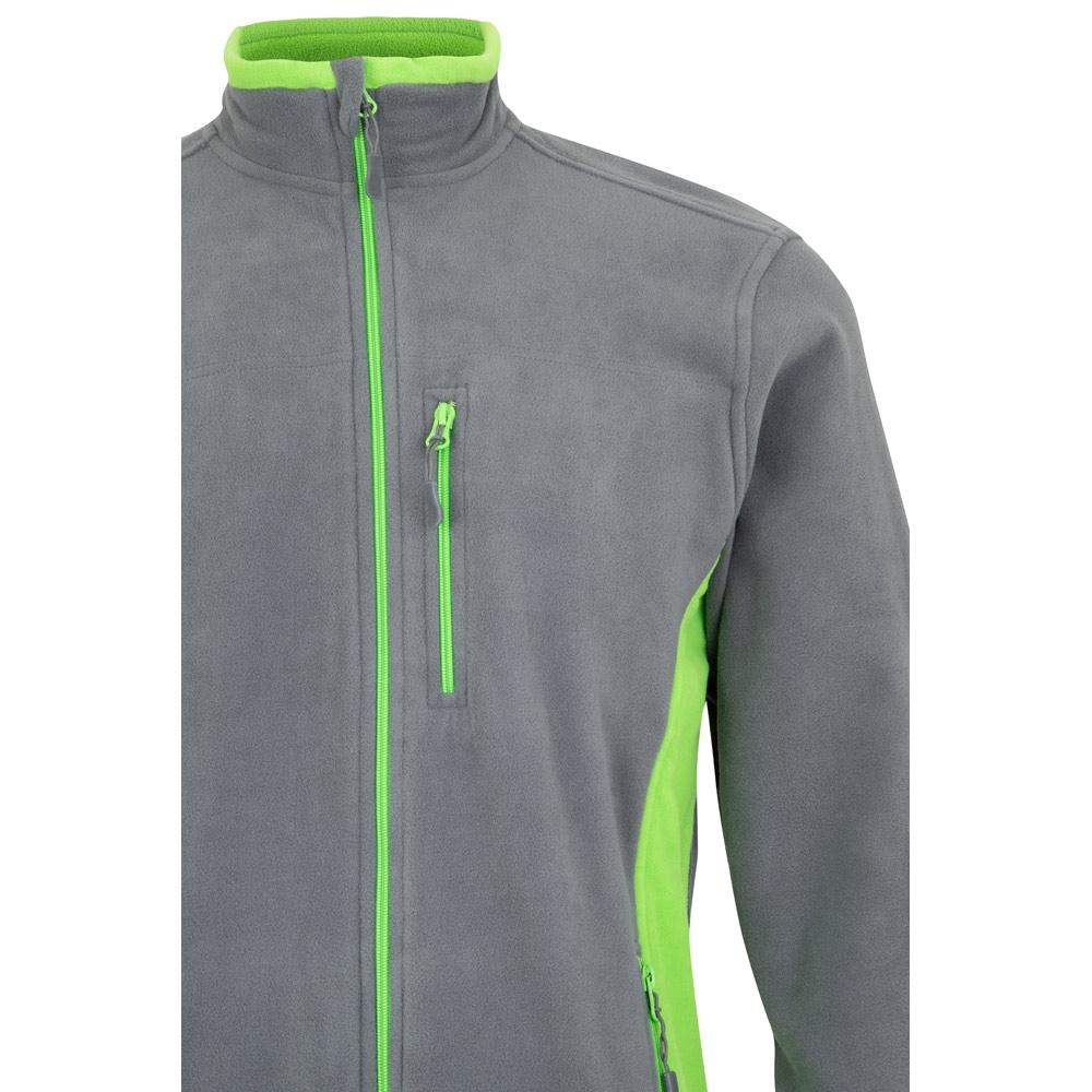 VL GERAS. Jachetă fleece bicoloră (220g/m²) din poliester (100%) Gri Verde M