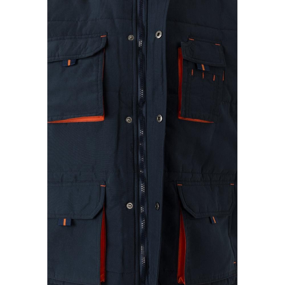 VL NERGAL. Vestă căptușită, bicoloră, cu mai multe buzunare (120g/m²), din poliester (100%) Albastru Portocaliu S