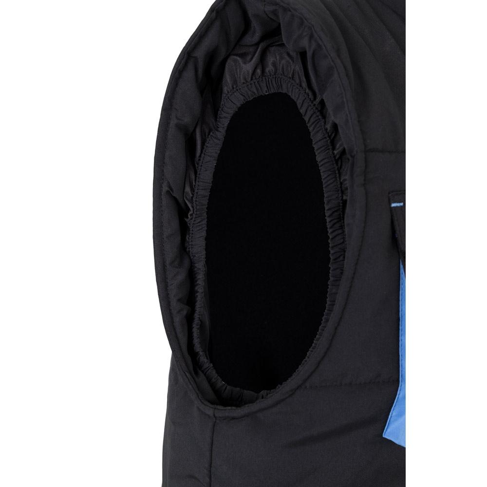 VL NERGAL. Vestă căptușită, bicoloră, cu mai multe buzunare (120g/m²), din poliester (100%) Negru Albastru deschis L
