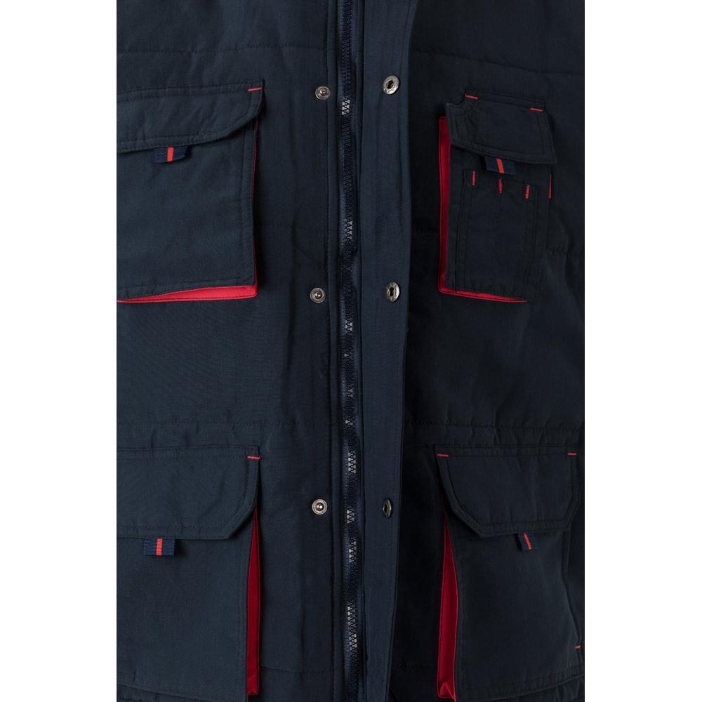 VL NERGAL. Vestă căptușită, bicoloră, cu mai multe buzunare (120g/m²), din poliester (100%) Albastru Roșu L