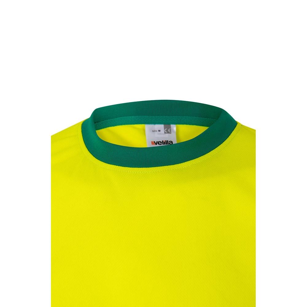 VL BRAHMA. Tricou tehnic bicolor cu ochi de pasăre (140g/m²), din poliester (100%) Verde Galben L