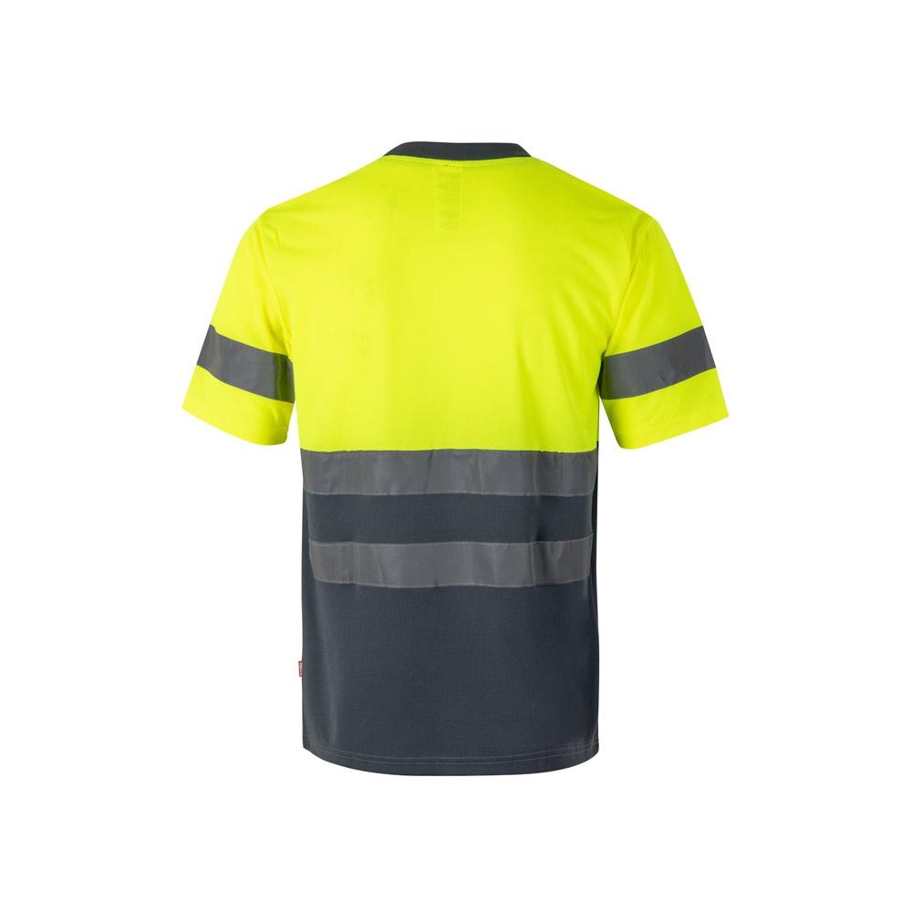 VL BRAHMA LARGE. Tricou tehnic bicolor cu ochi de pasăre (140g/m²), din poliester (100%) Gri Galben 5XL