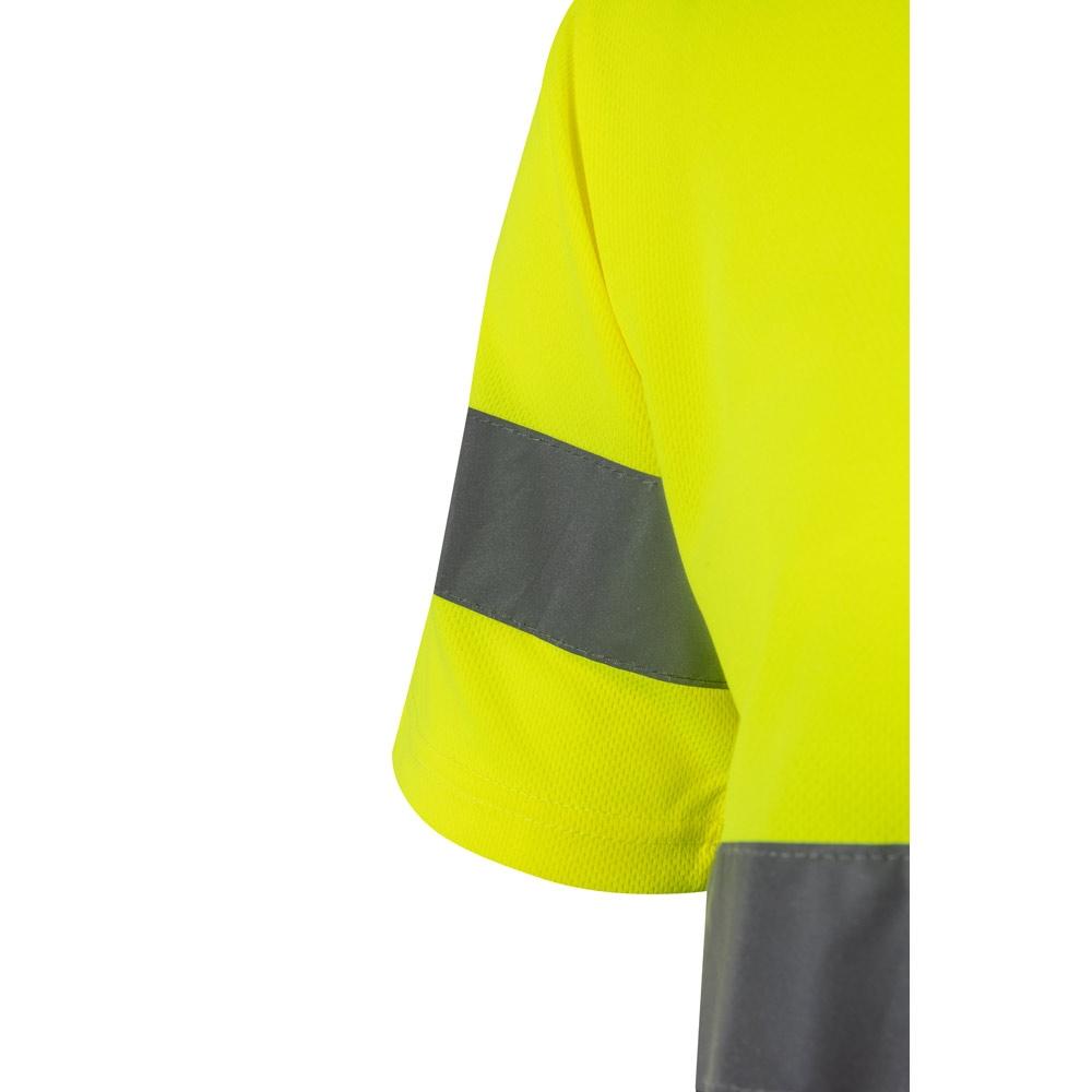 VL BRAHMA LARGE. Tricou tehnic bicolor cu ochi de pasăre (140g/m²), din poliester (100%) Gri Galben 5XL