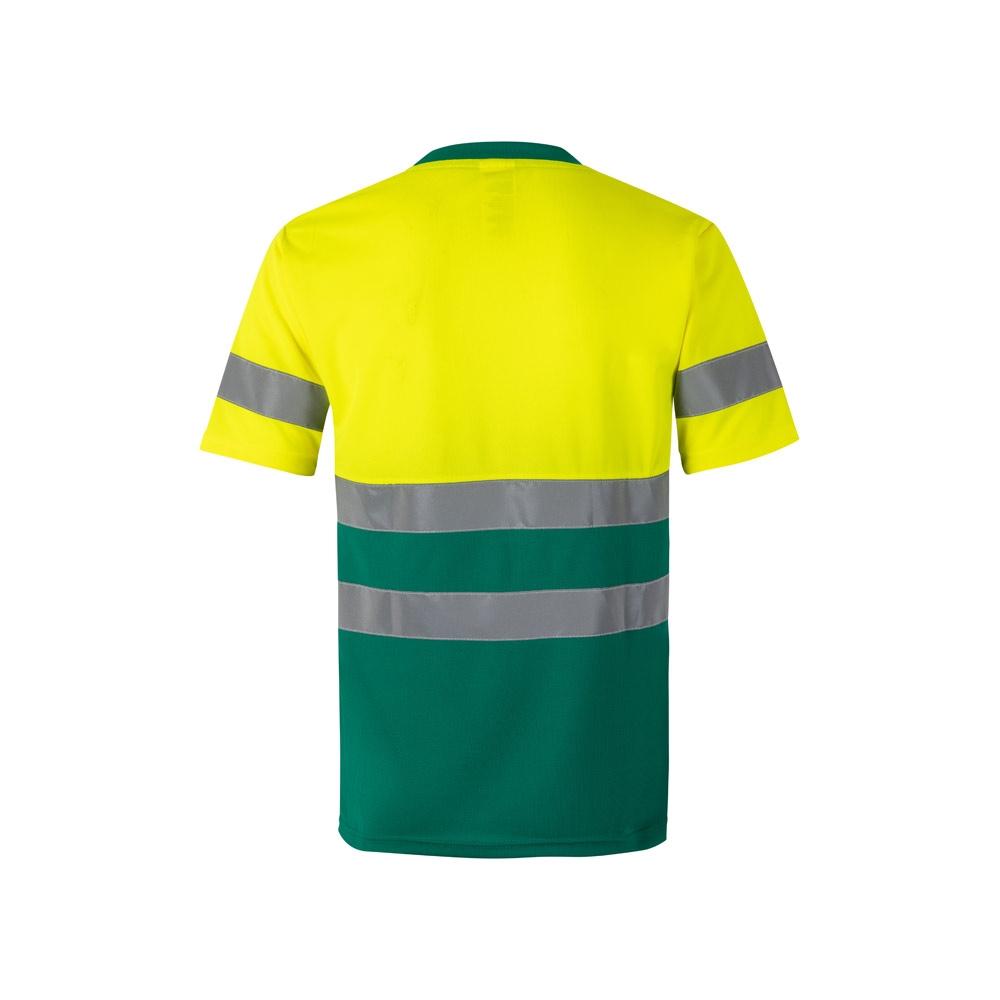 VL BRAHMA LARGE. Tricou tehnic bicolor cu ochi de pasăre (140g/m²), din poliester (100%) Verde Galben 5XL