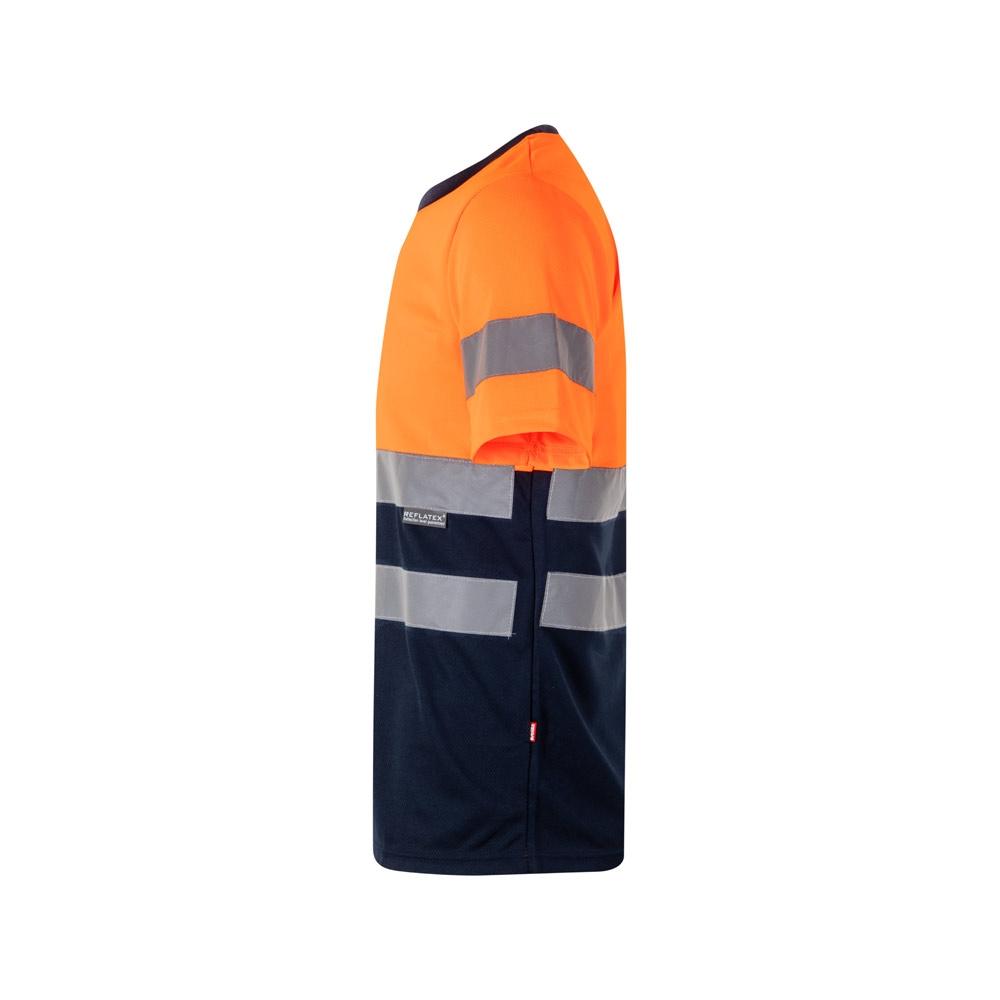 VL BRAHMA LARGE. Tricou tehnic bicolor cu ochi de pasăre (140g/m²), din poliester (100%) Albastru Portocaliu 5XL