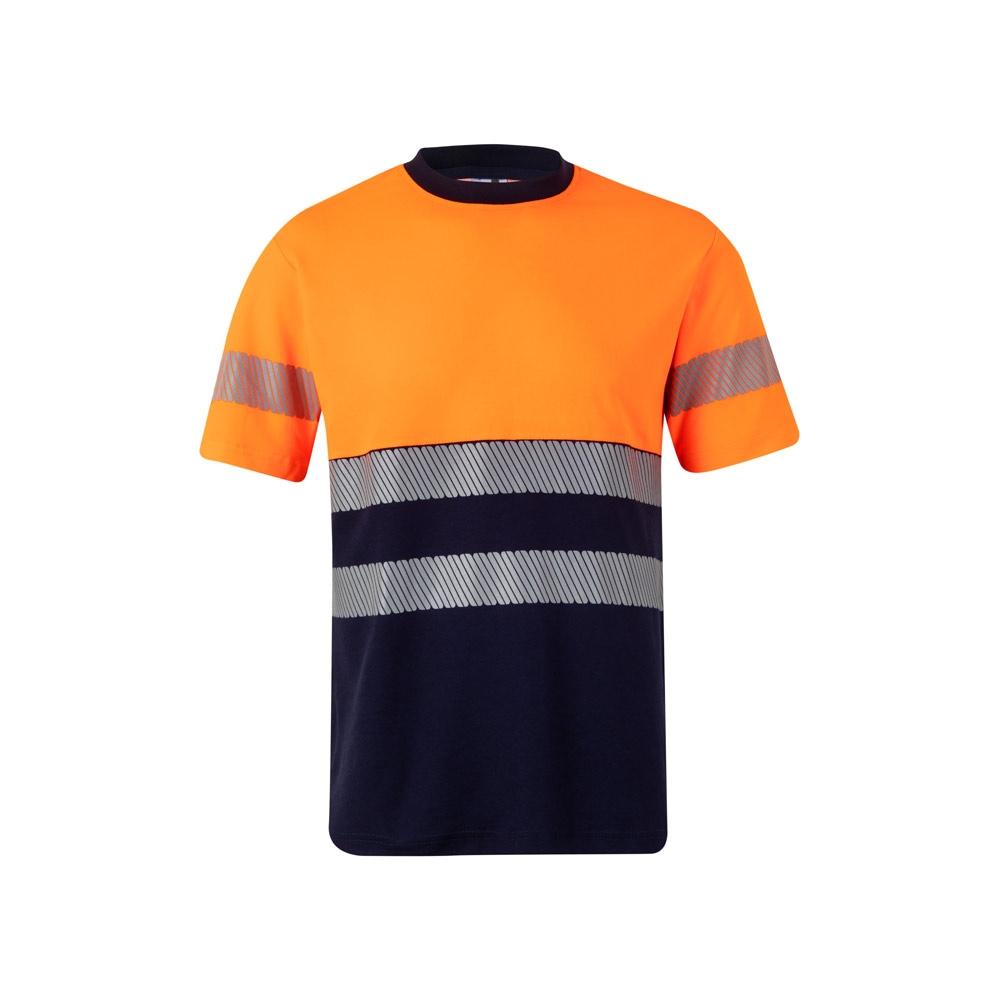 VL BASTET. Tricou piqué bicolor (150 g/m²), din bumbac (55%) și poliester (45%) Albastru Portocaliu