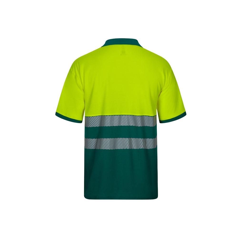 VL ACHELOUS. Tricou polo piqué bicolor (150g/m²) cu mâneci scurte, din bumbac (55%) și poliester (45%) Verde Galben M