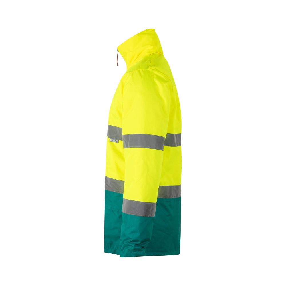 VL THEMIS LARGE. Parka bicoloră (190g/m²), din poliester (100%), cu strat PU Verde Galben 4XL