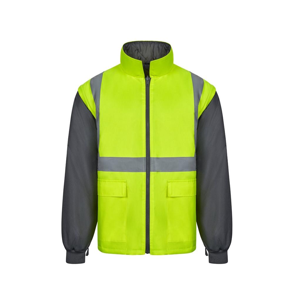 VL JUNO. Parka 4 în 1 în două tonuri (180g/m²), din poliester (100%), cu strat PU Gri Galben XL