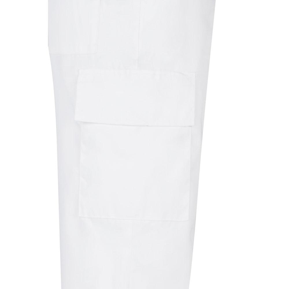 VL AINE. Pantaloni din twill cu buzunare multiple (190g/m²), din bumbac (20%) și poliester (80%) Alb 38