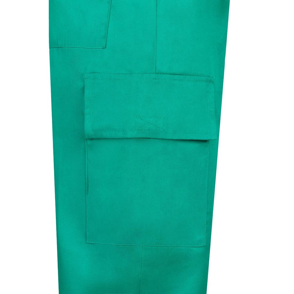 VL AINE. Pantaloni din twill cu buzunare multiple (190g/m²), din bumbac (20%) și poliester (80%) Verde 48