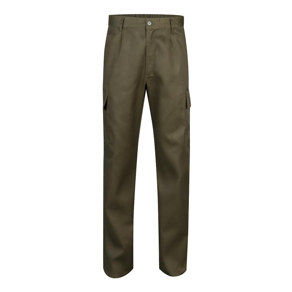 VL AINE. Pantaloni din twill cu buzunare multiple (190g/m²), din bumbac (20%) și poliester (80%) Verde armată 60
