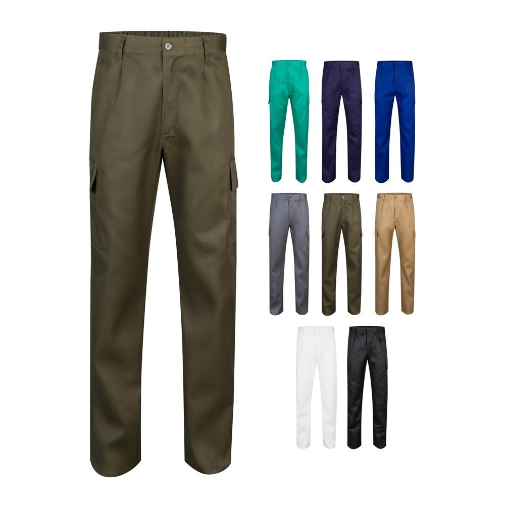 VL AINE. Pantaloni din twill cu buzunare multiple (190g/m²), din bumbac (20%) și poliester (80%) Alb 38