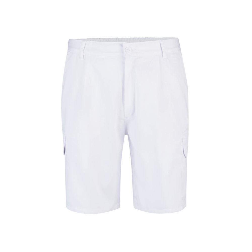 VL CHIONE. Bermude din twill cu buzunare multiple (200 g/m²), din bumbac (35%) și poliester (65%) Alb