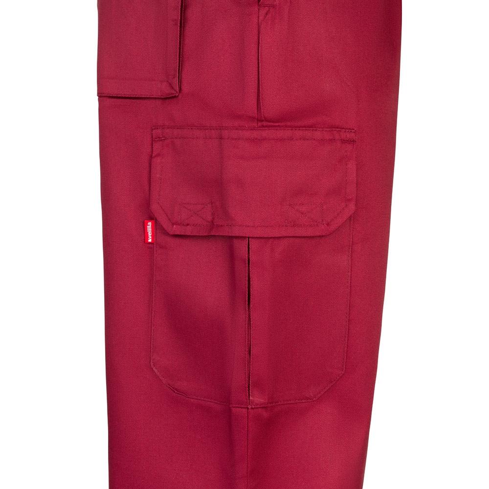 VL MABON. Pantaloni din twill cu mai multe buzunare (200g/m²), din bumbac (35%) și poliester (65%) Burgundia 48