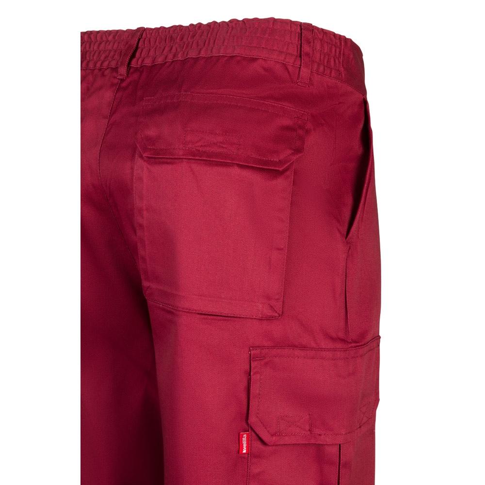 VL MABON. Pantaloni din twill cu mai multe buzunare (200g/m²), din bumbac (35%) și poliester (65%) Burgundia 48