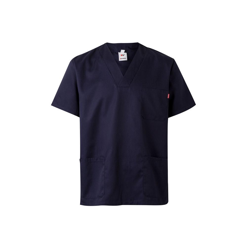 VL ILLAPA. Tunică din twill (190g/m²) cu mâneci scurte, din poliester (65%) și bumbac (35%) Albastru 3XL