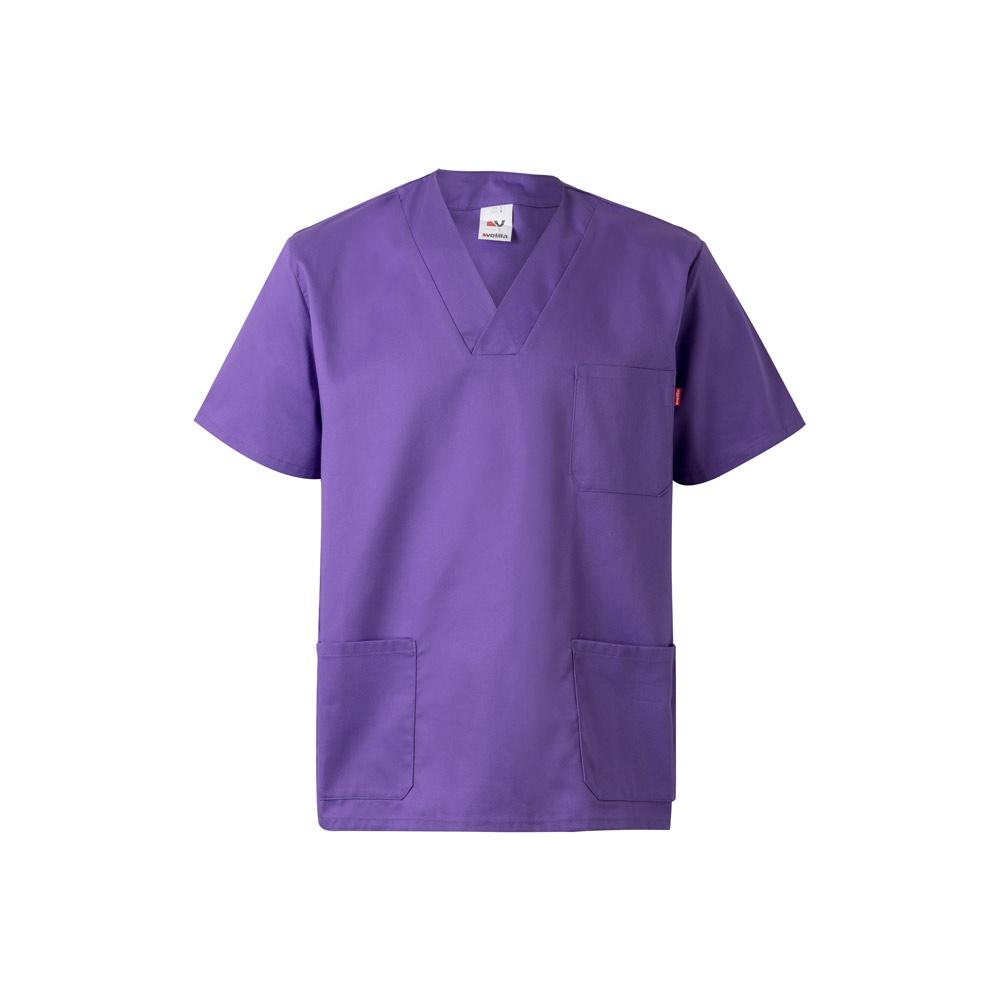 VL ILLAPA. Tunică din twill (190g/m²) cu mâneci scurte, din poliester (65%) și bumbac (35%) Liliac