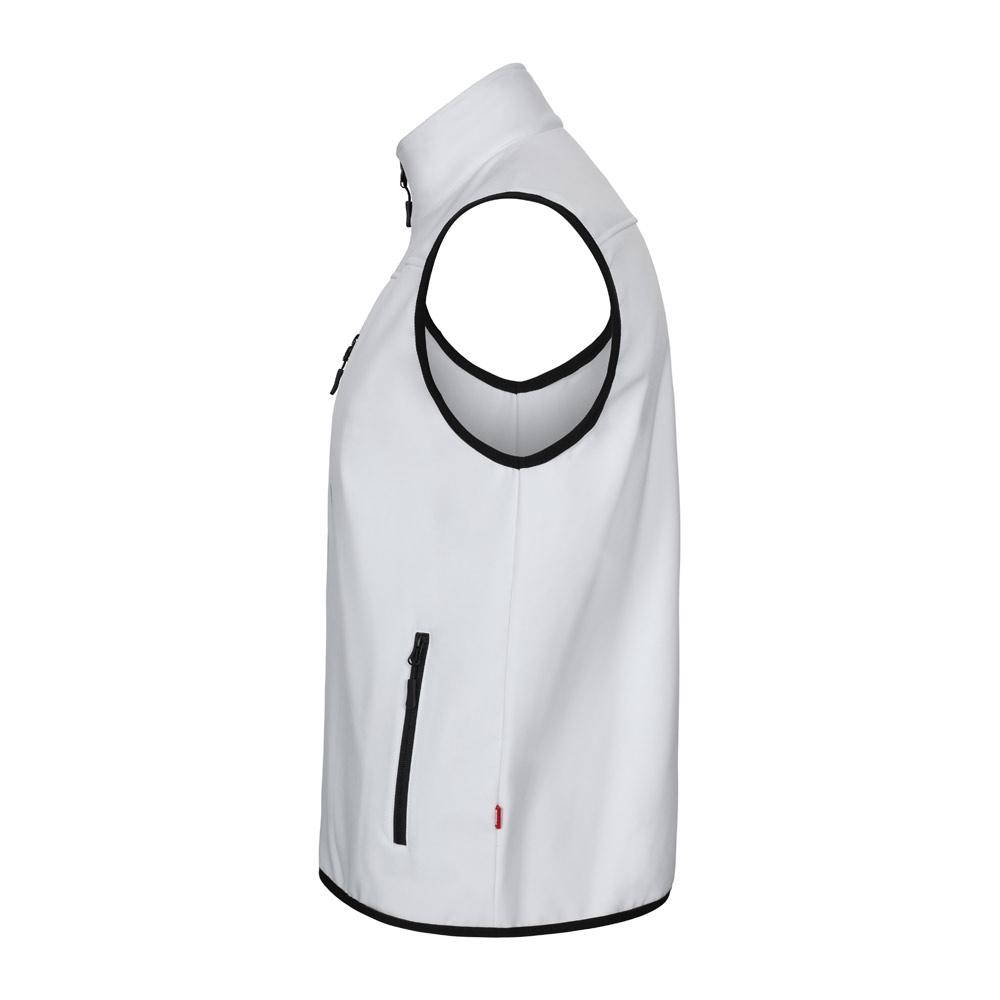 VL VARUNA. Vestă Soft Shell (280g/m²), cu căptușeală polară, din poliester (94%) și elastan (6%) Alb L