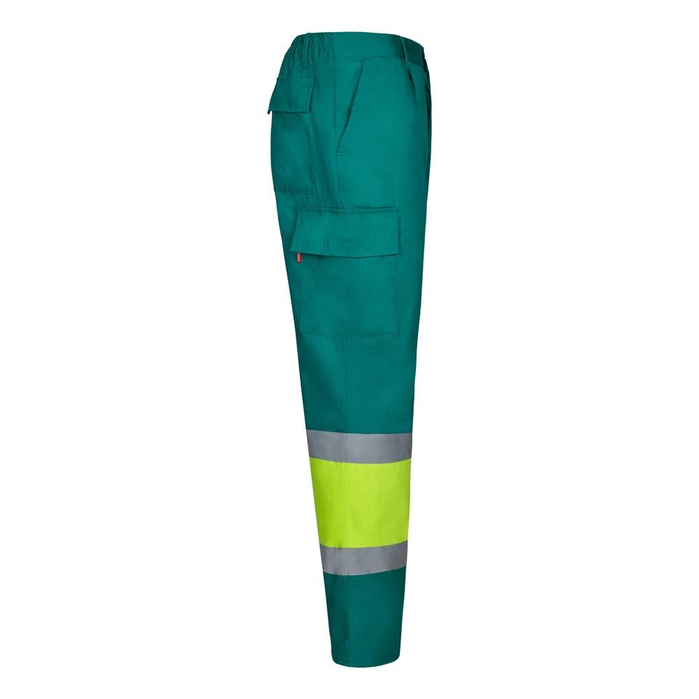 VL ARTEMIS. Pantaloni în două tonuri, din twill (190g/m²), bumbac (20%) și poliester (80%) Verde Galben XL