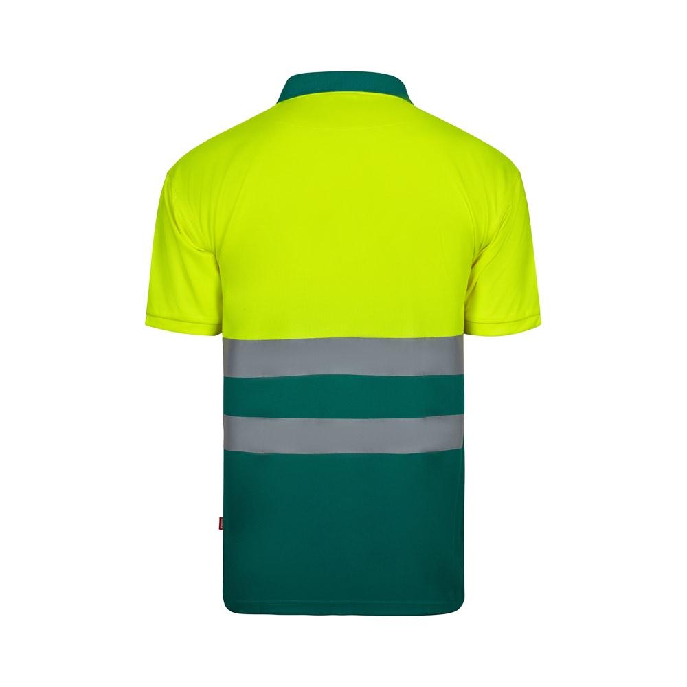 VL FORTUNA. Tricou polo Bird-eye (140g/m²) cu mâneci scurte, din poliester (100%) Verde Galben L