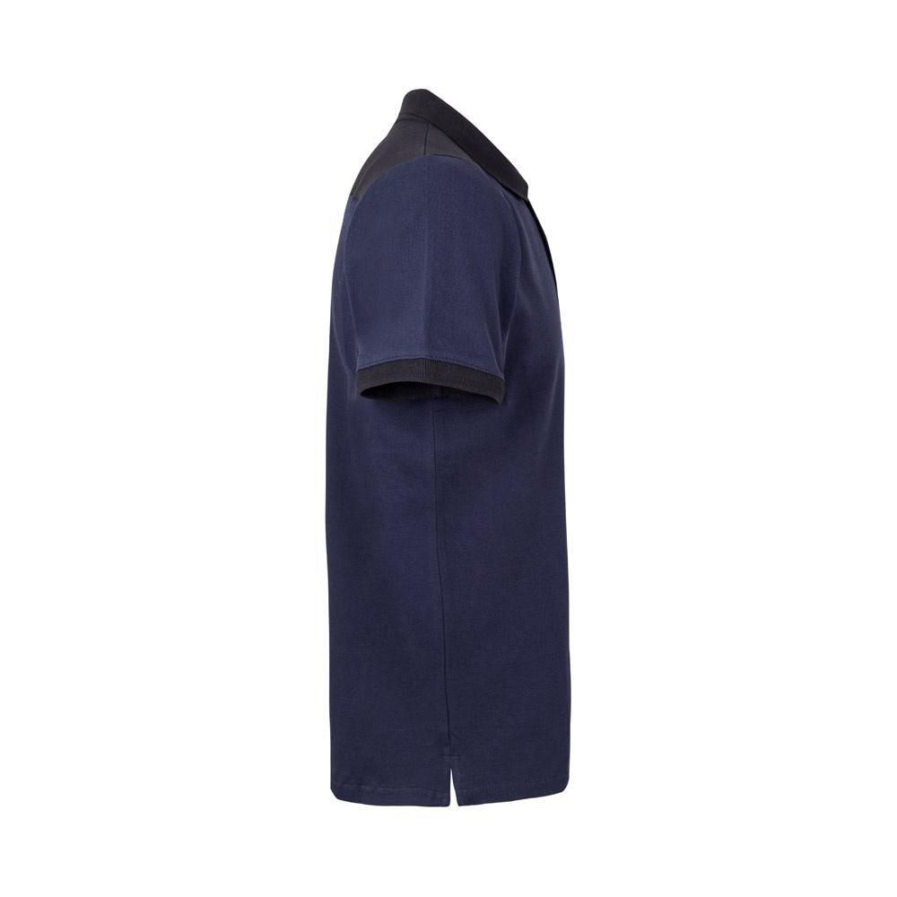 VL VELES. Tricou polo piqué stretch bicolor (200 g/m²), cu mâneci scurte, din poliester (96%) și elastan (4%) Albastru XXL