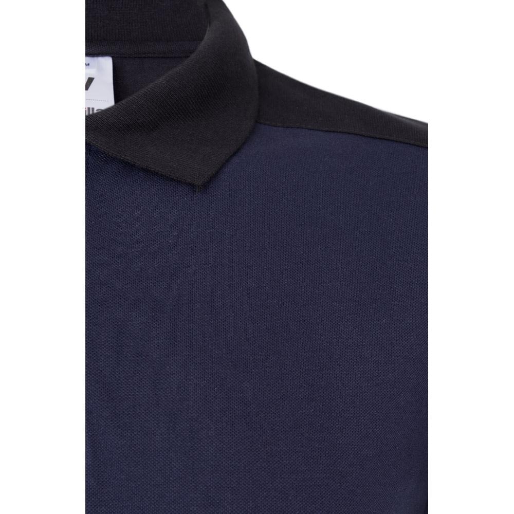 VL VELES. Tricou polo piqué stretch bicolor (200 g/m²), cu mâneci scurte, din poliester (96%) și elastan (4%) Albastru XXL