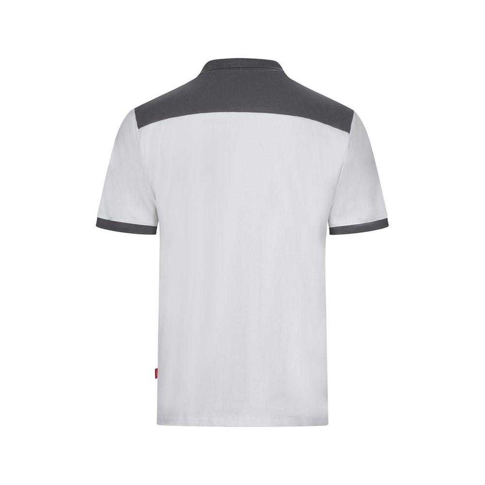 VL VELES. Tricou polo piqué stretch bicolor (200 g/m²), cu mâneci scurte, din poliester (96%) și elastan (4%) Alb XXL