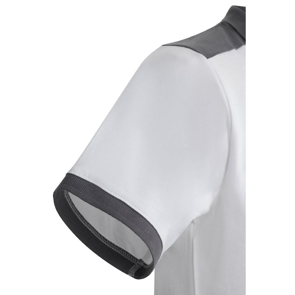 VL VELES. Tricou polo piqué stretch bicolor (200 g/m²), cu mâneci scurte, din poliester (96%) și elastan (4%) Alb XXL