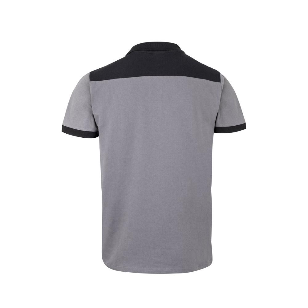 VL VELES. Tricou polo piqué stretch bicolor (200 g/m²), cu mâneci scurte, din poliester (96%) și elastan (4%) Gri XS