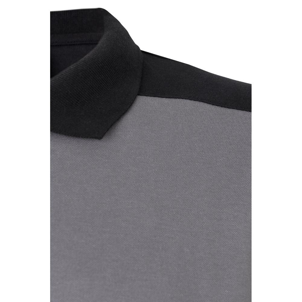 VL VELES. Tricou polo piqué stretch bicolor (200 g/m²), cu mâneci scurte, din poliester (96%) și elastan (4%) Gri XS