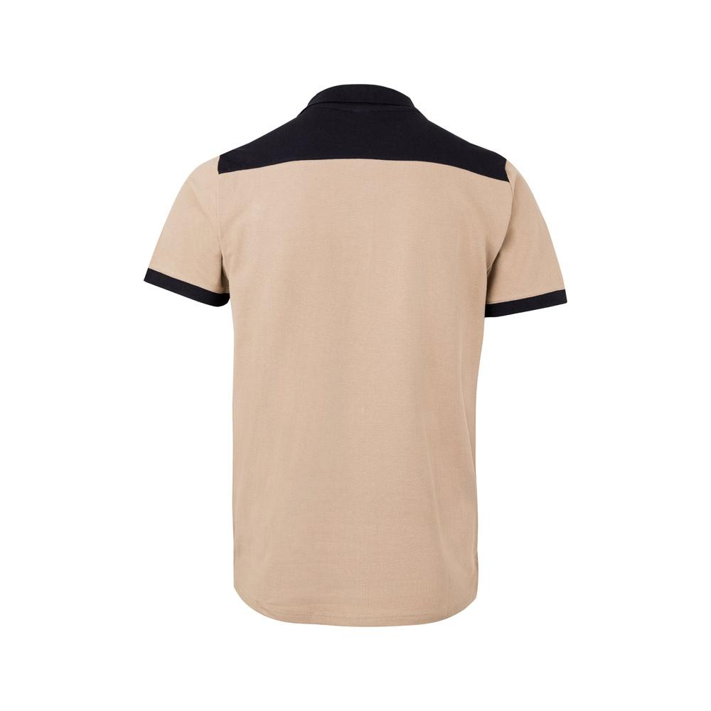 VL VELES. Tricou polo piqué stretch bicolor (200 g/m²), cu mâneci scurte, din poliester (96%) și elastan (4%) Bej XL